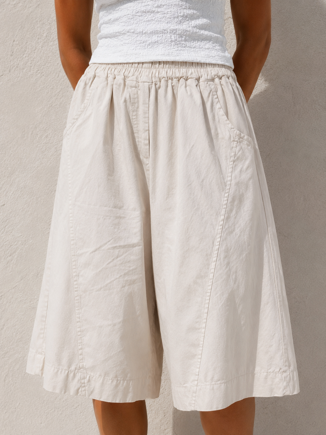 Cia Culotte Style Shorts Beige