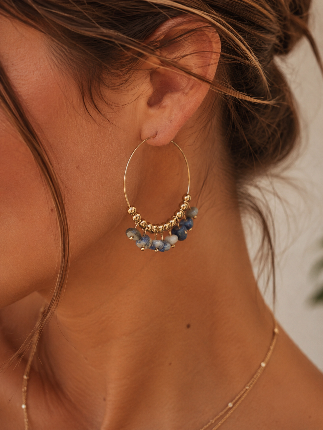 Marbled Green Hoop Earrings