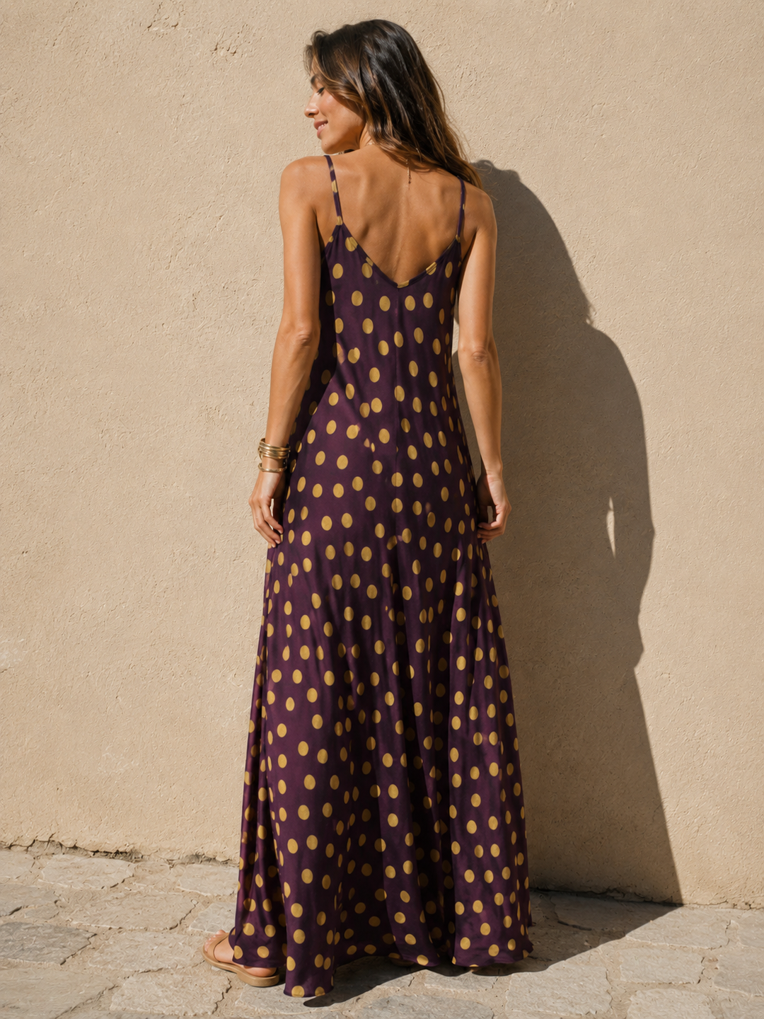 Evita Polka Dot Dress Plum