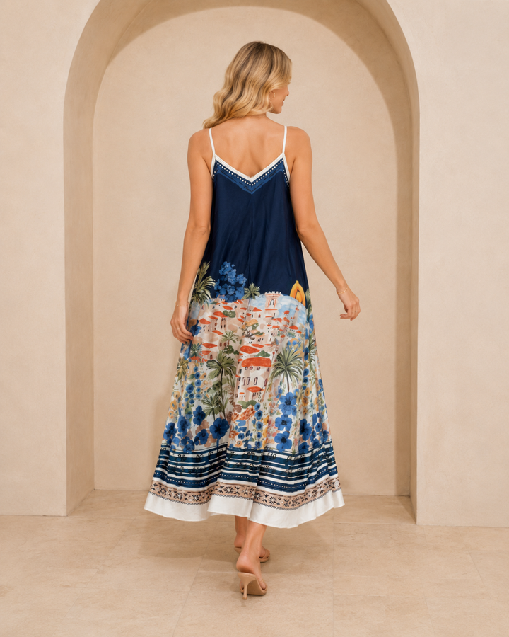 Tranquil Riviera Maxi Dress Navy