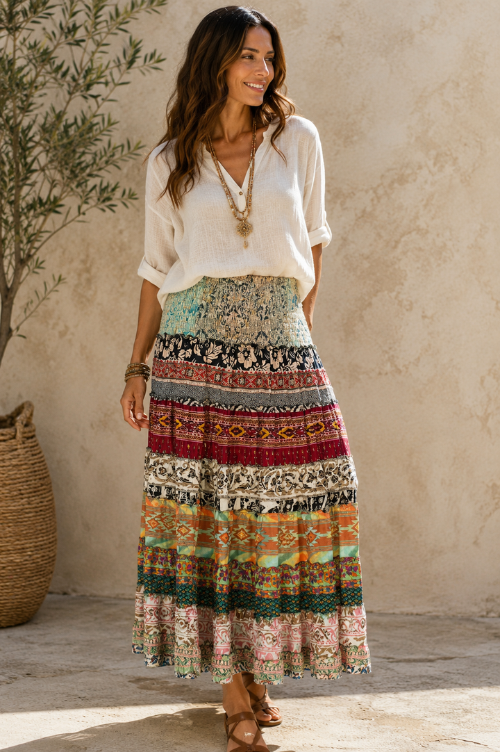 Boho Patchwork Skirt