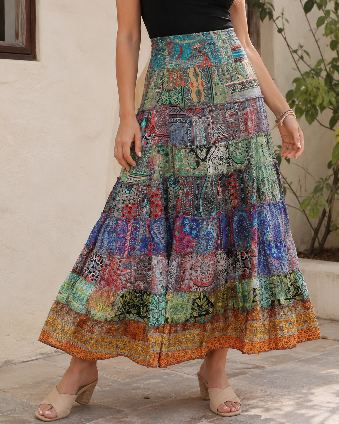 Boho Patchwork Skirt