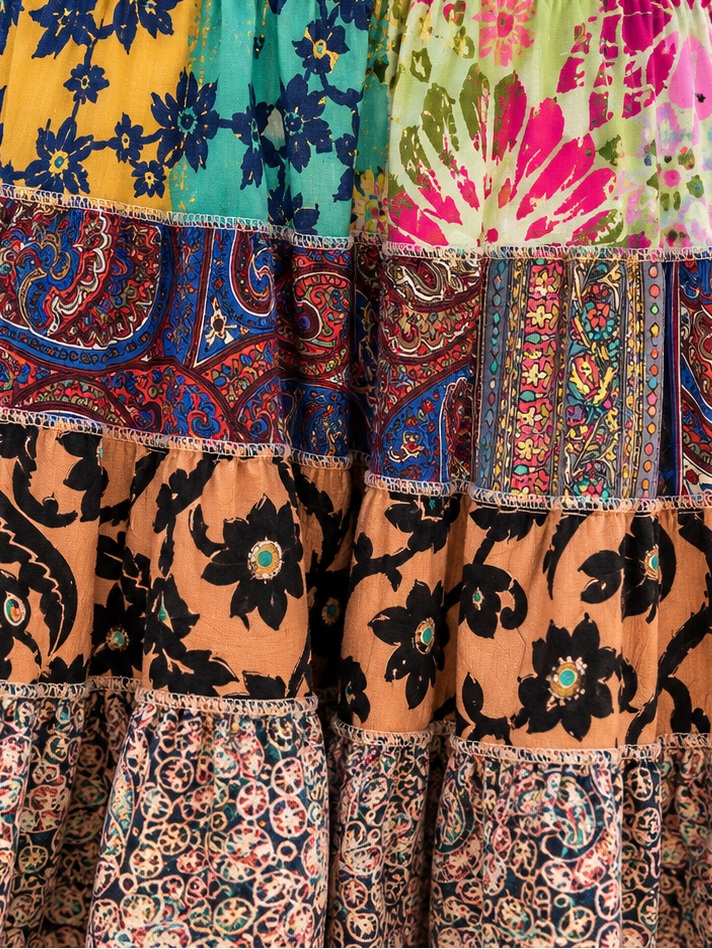Boho Patchwork Skirt