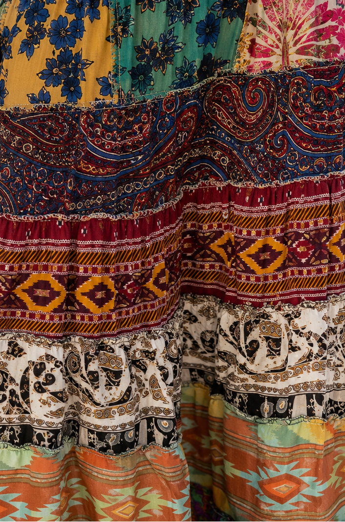 Boho Patchwork Skirt