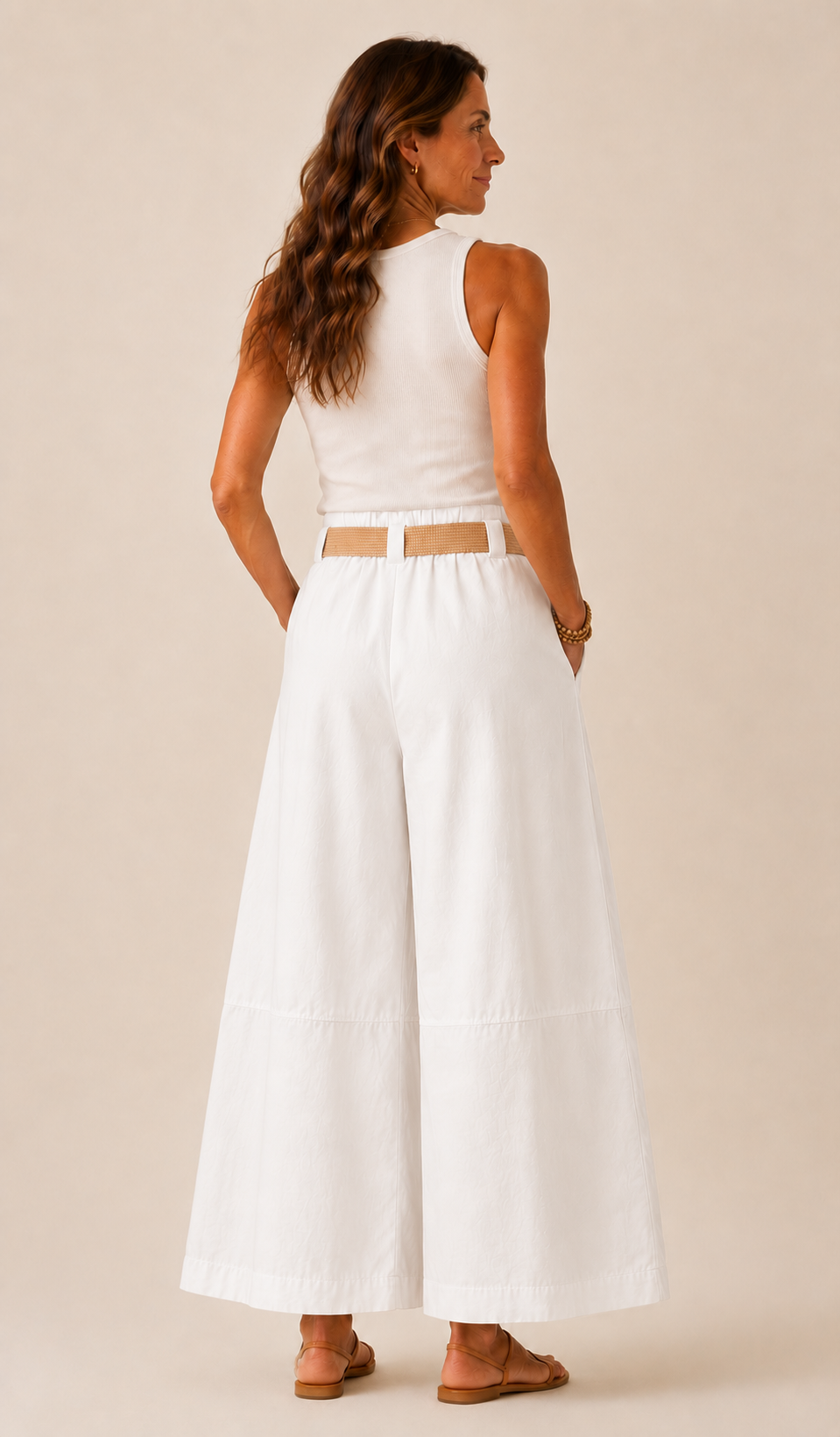Erica Belted Culottes White