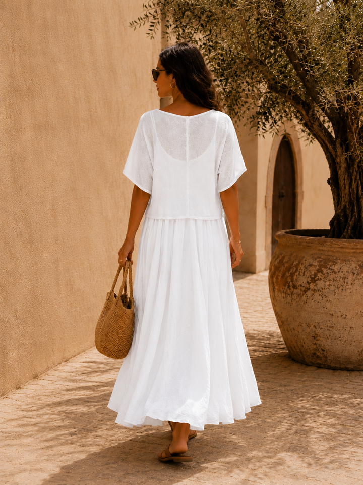 Rosalba Handkerchief Dress Set White