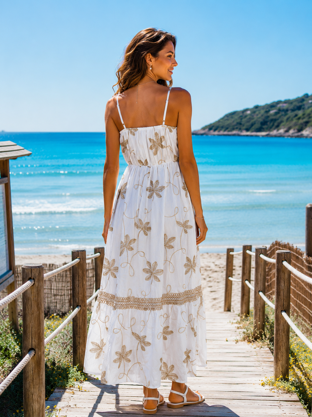 Janella Embroidered Dress White