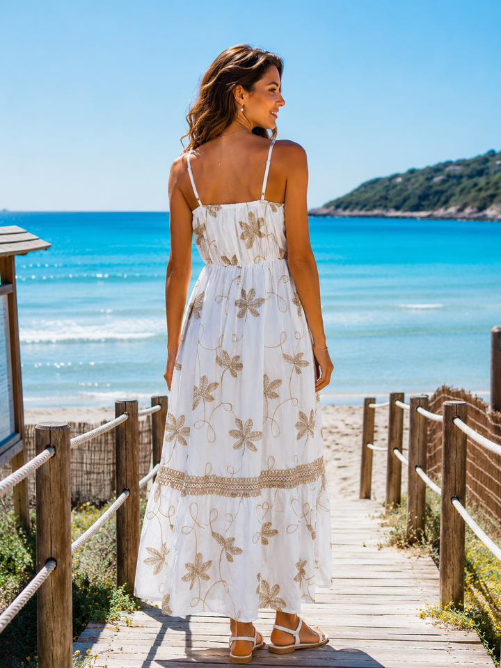 Janella Embroidered Dress White