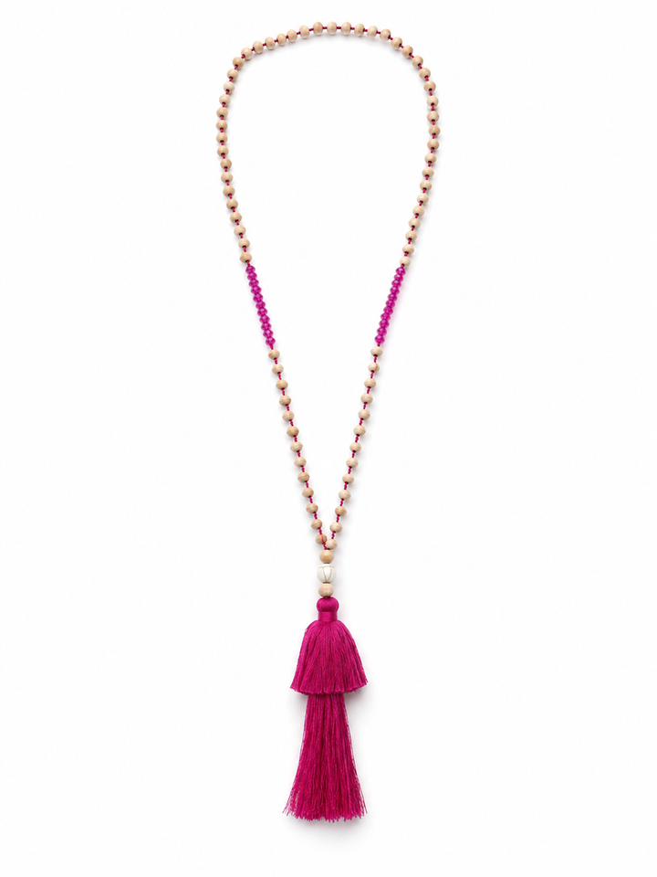 Leila Tassel Necklace Fuchsia