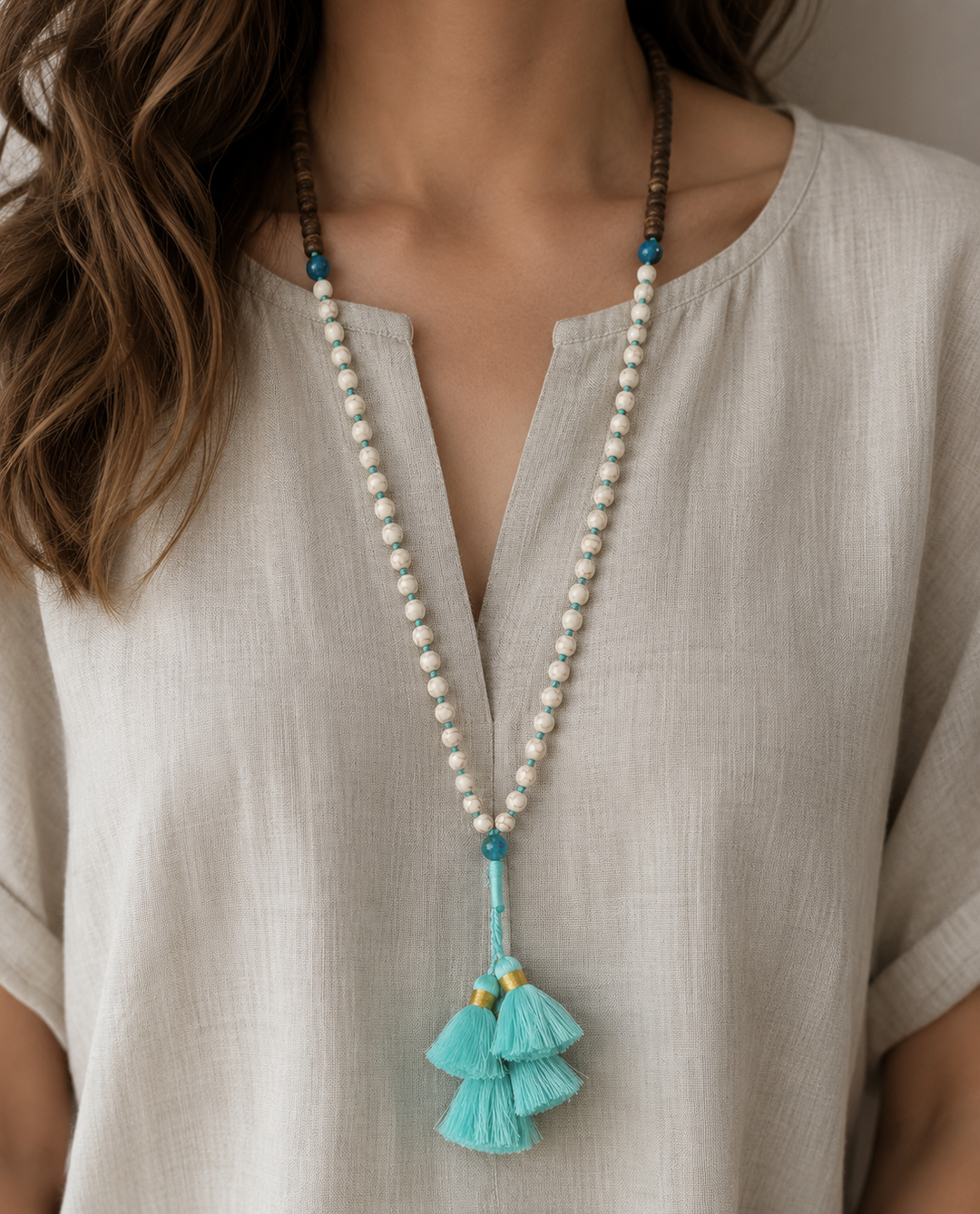 Amal Tassel Necklace Turquoise
