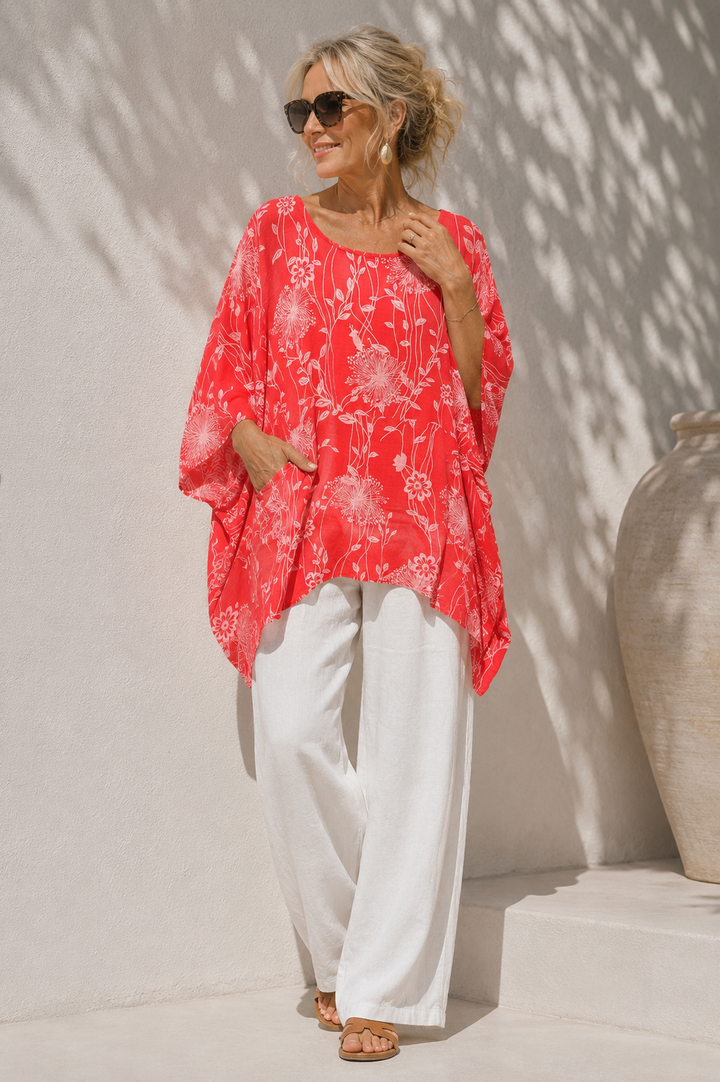 Dandelion Pocket Tunic Coral