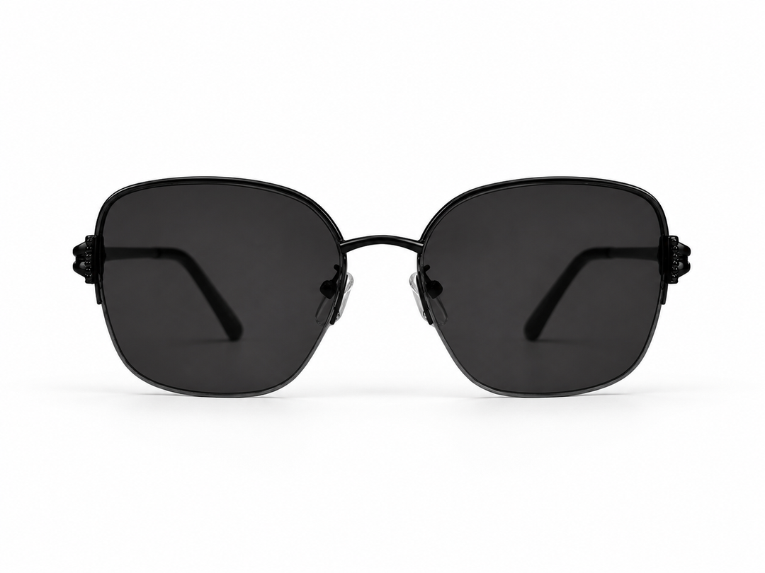 Embellished Clover Sunglasses Black/Black