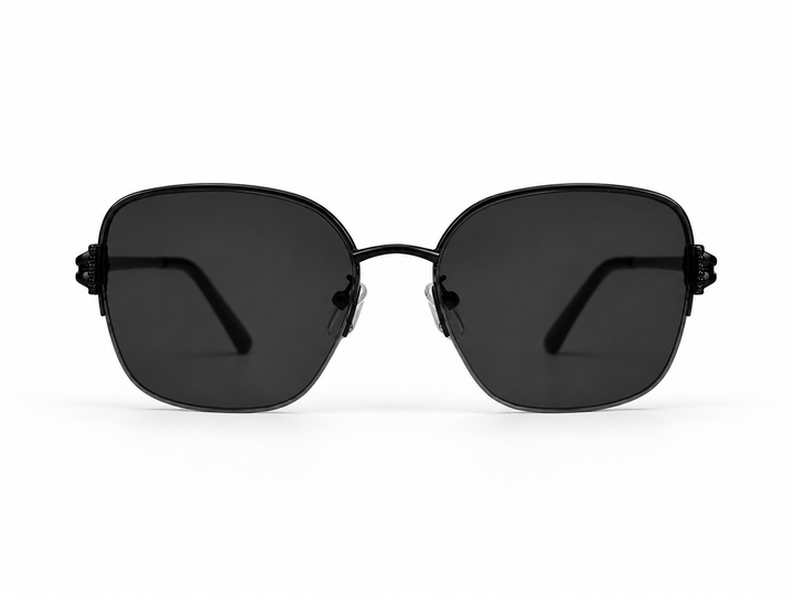 Embellished Clover Sunglasses Black/Black