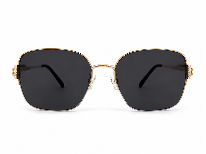 Embellished Clover Sunglasses Black/Gold