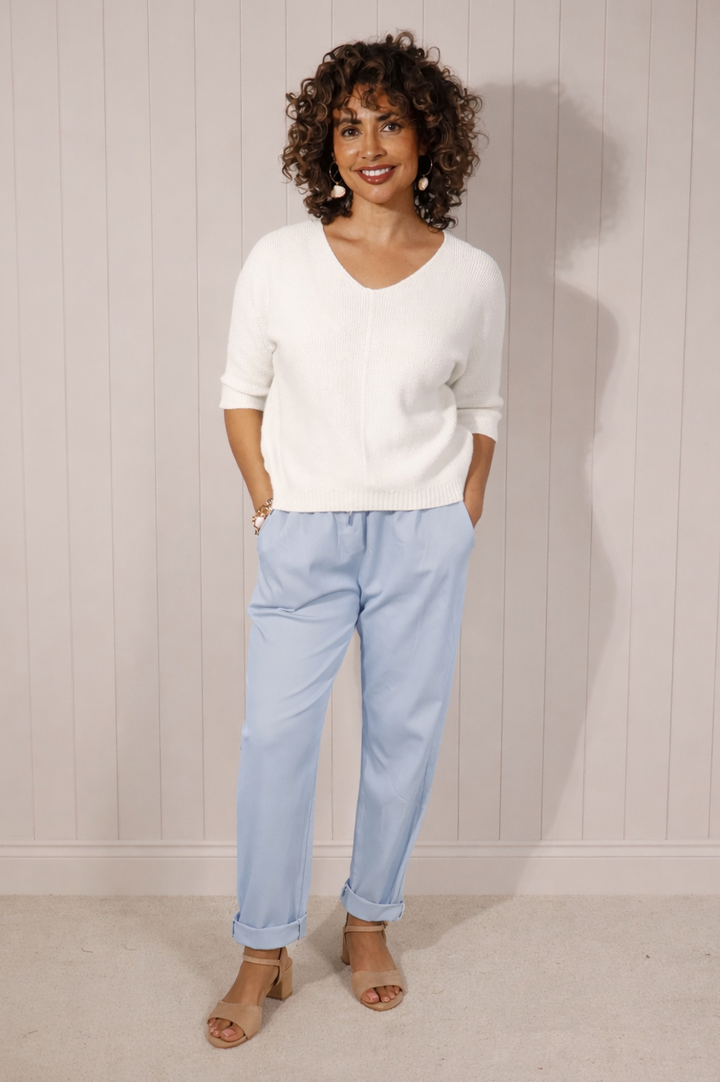 Cotton Stretch Magic Pants Blue