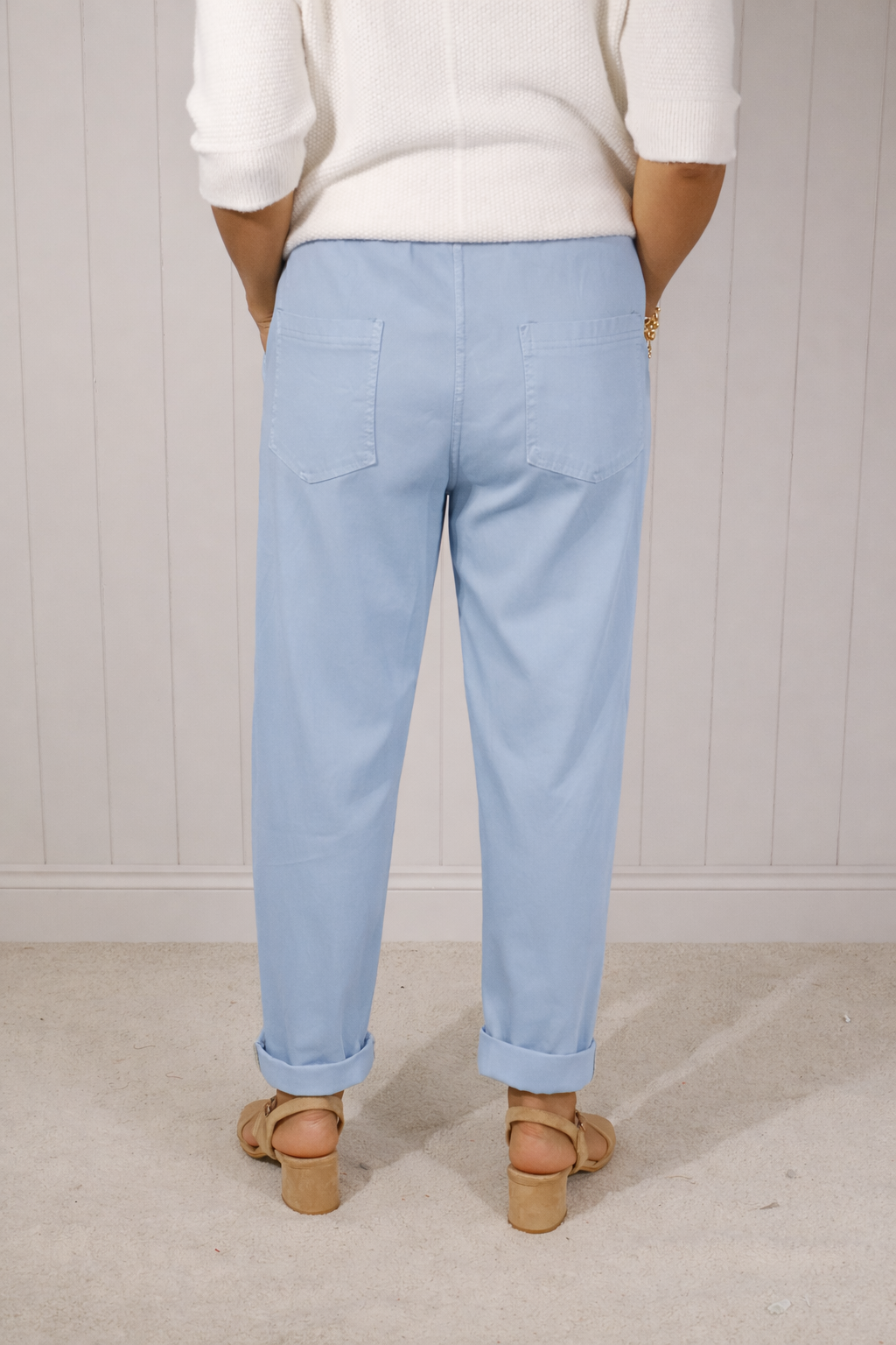 Cotton Stretch Magic Pants Blue