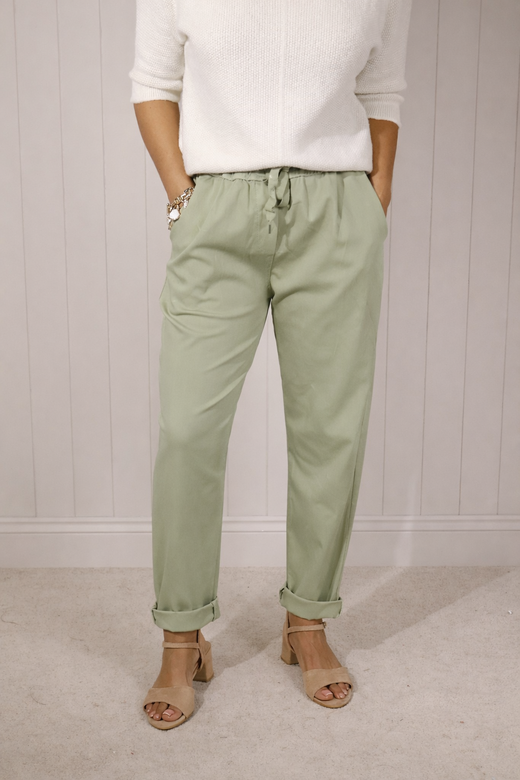 Cotton Stretch Magic Pants Sage