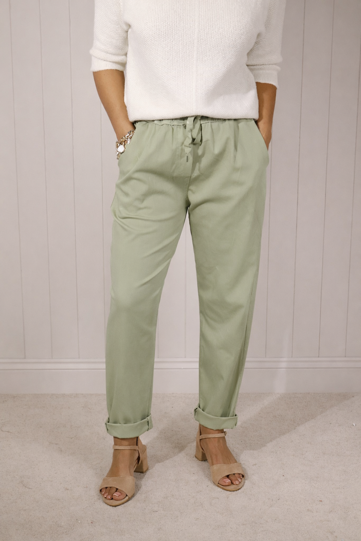 Cotton Stretch Magic Pants Sage
