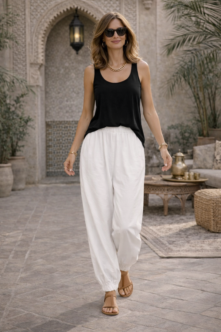 Hermosa Harem Trousers White