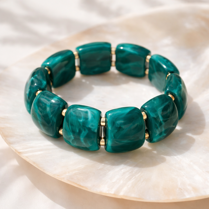 Ayla Resin Stretch Bracelet Jade