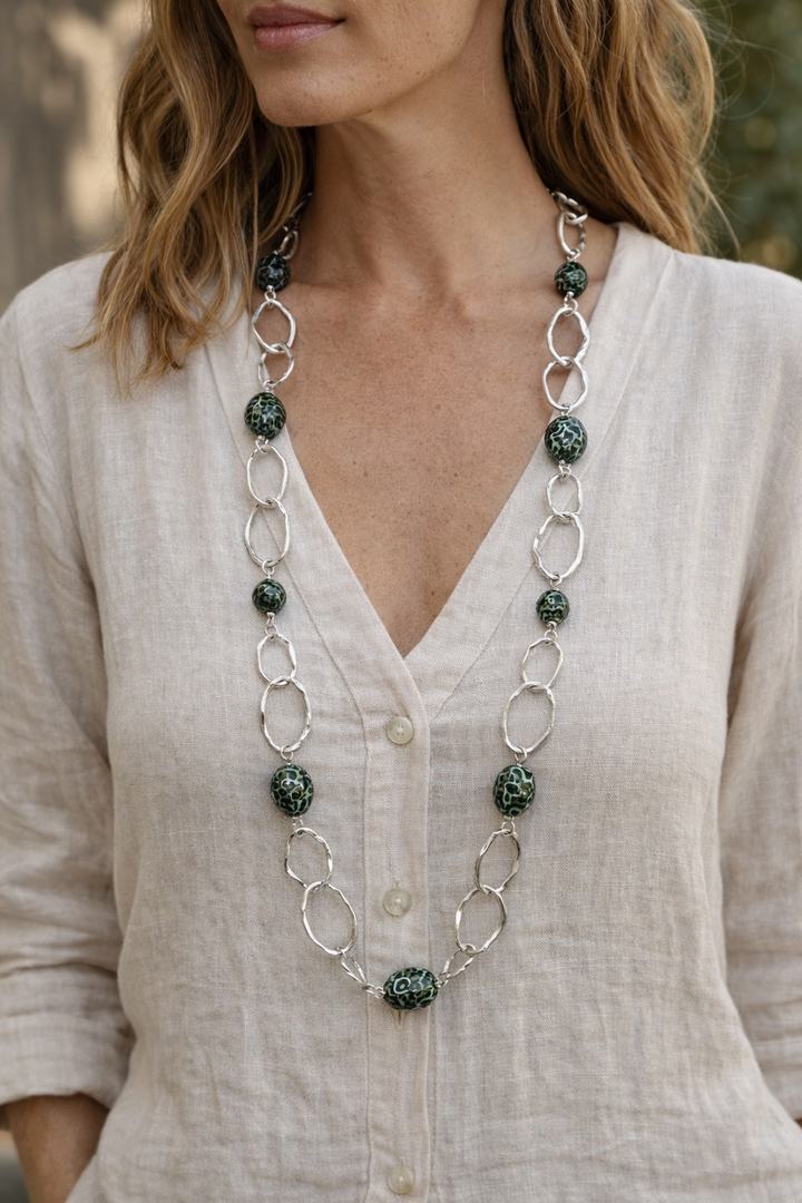 Lila Leopard Long Necklace