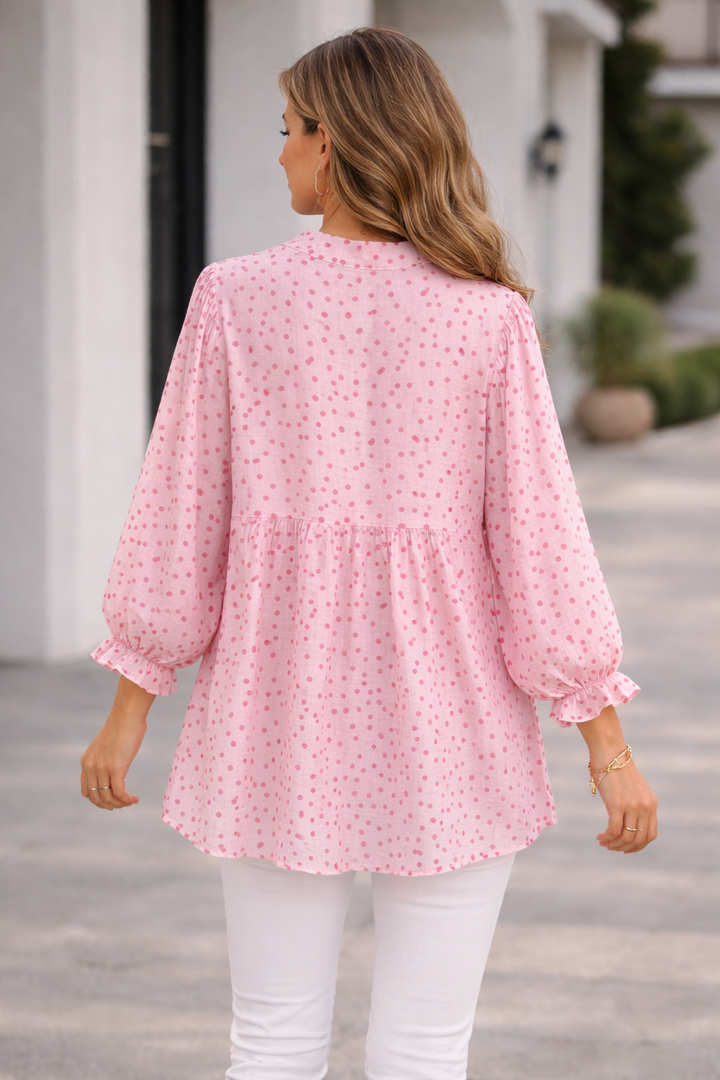 Petra Polka Dot Oversized Blouse Pink