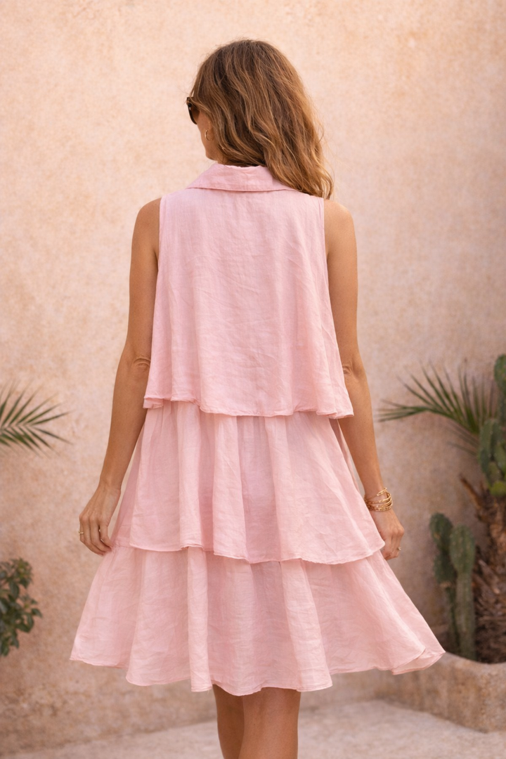 Liberty Layered Tunic Dress Pink