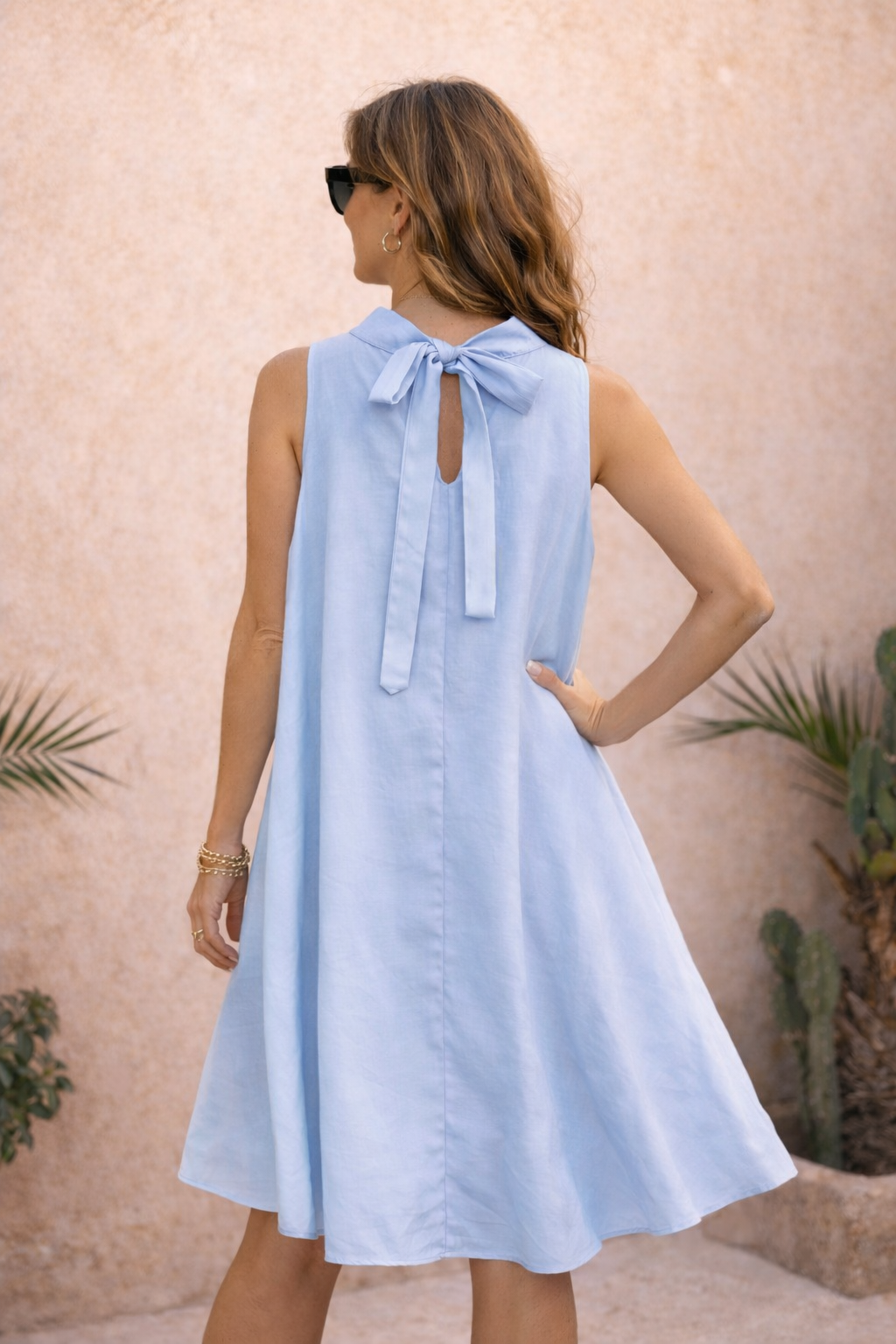 Trixie Smock Tunic Dress Blue