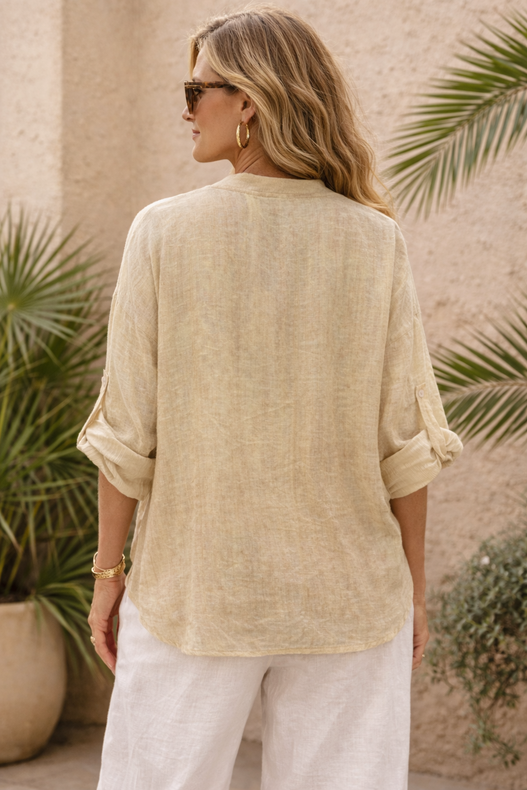 Davika Tie Front Shirt Sand