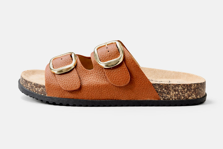 Kiana Buckle Sandals Tan