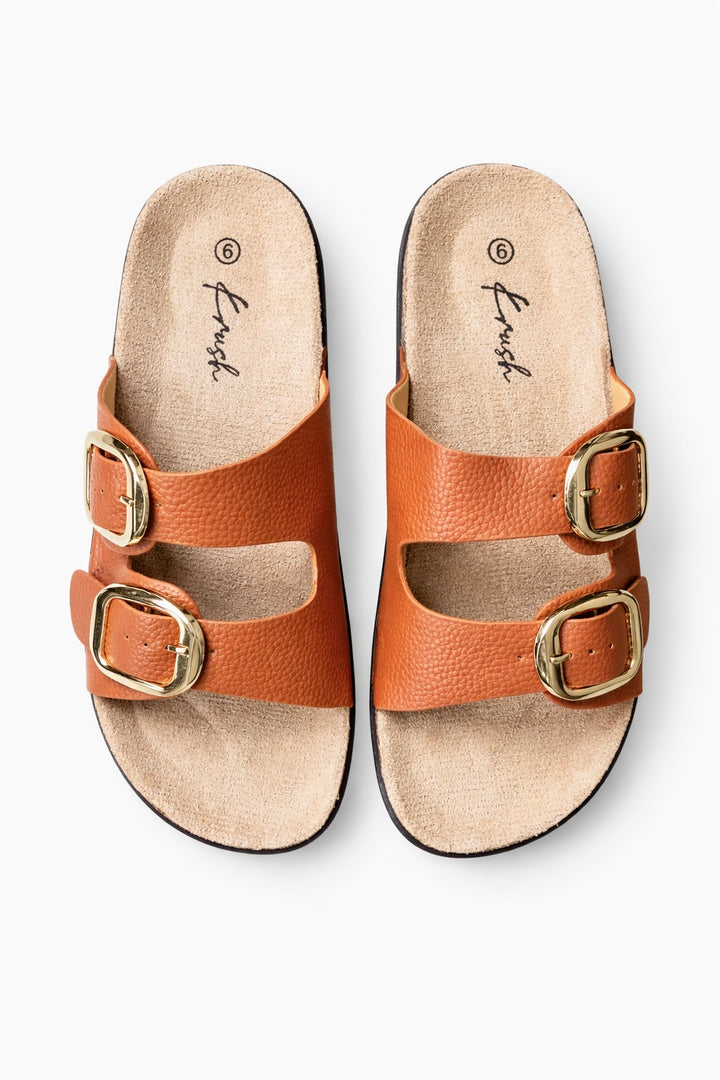 Kiana Buckle Sandals Tan