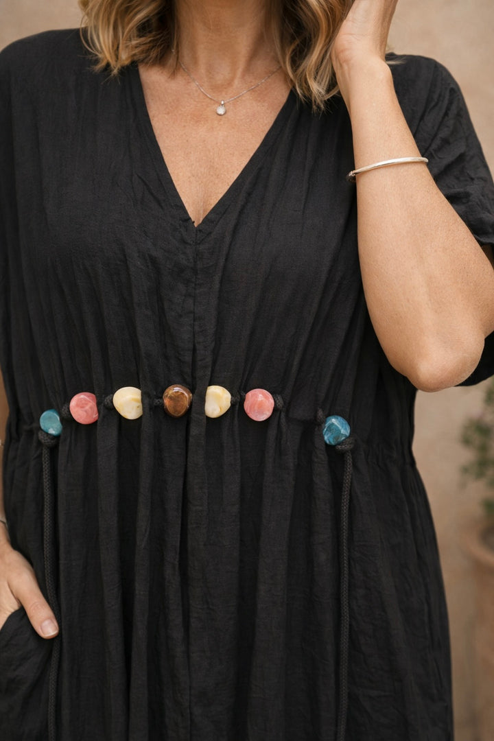 Reeva Stone Maxi Dress Black