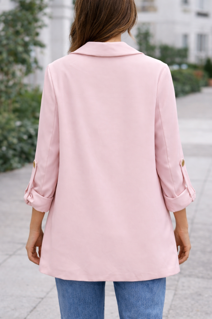 Savina Longline Blazer Baby Pink
