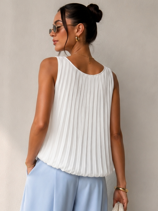 Lynetta Pleated Top White