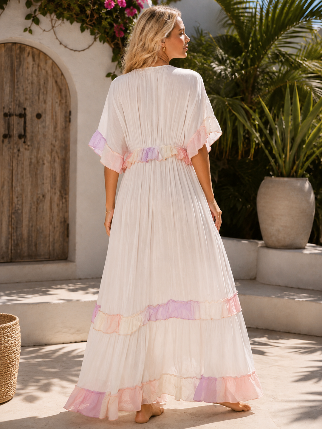 Mila Embroidered Kimono Peach