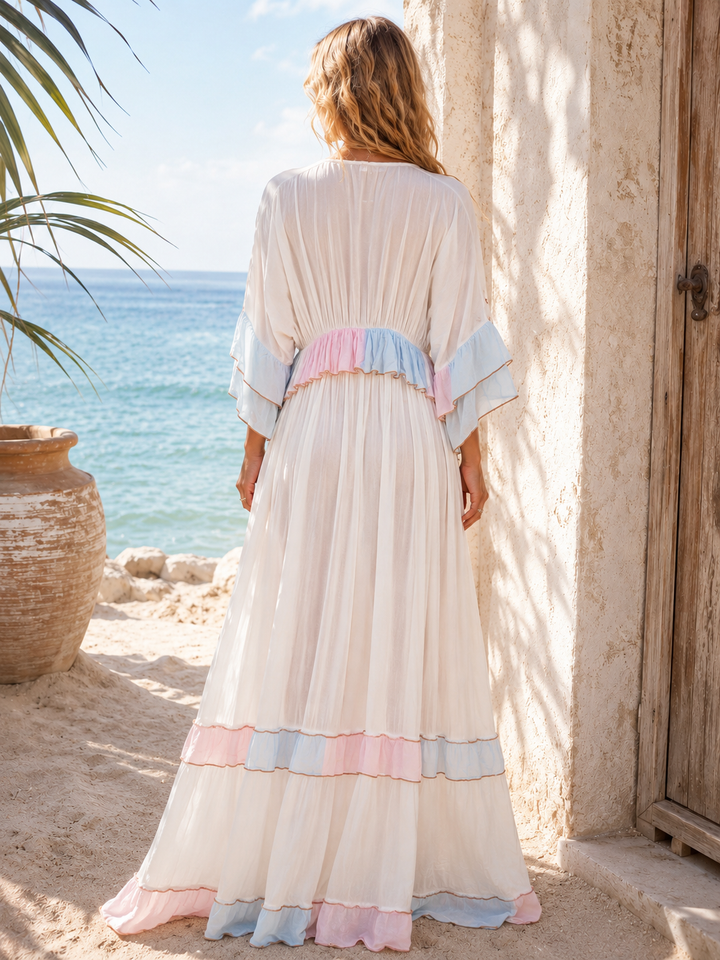Mila Embroidered Kimono Blue