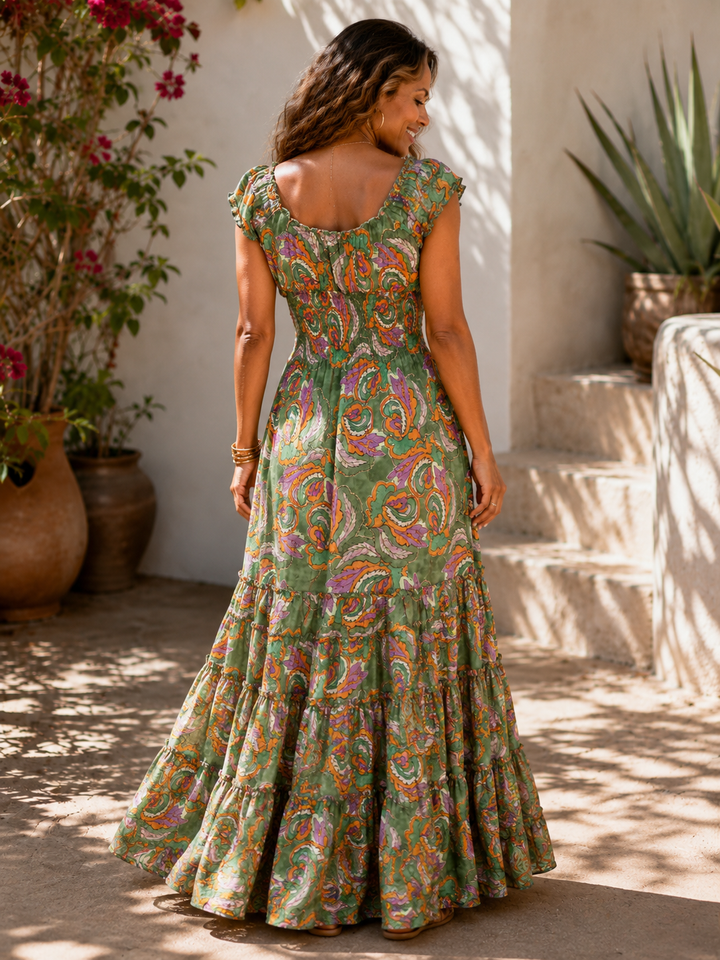 Estefani Shirred Dress Olive