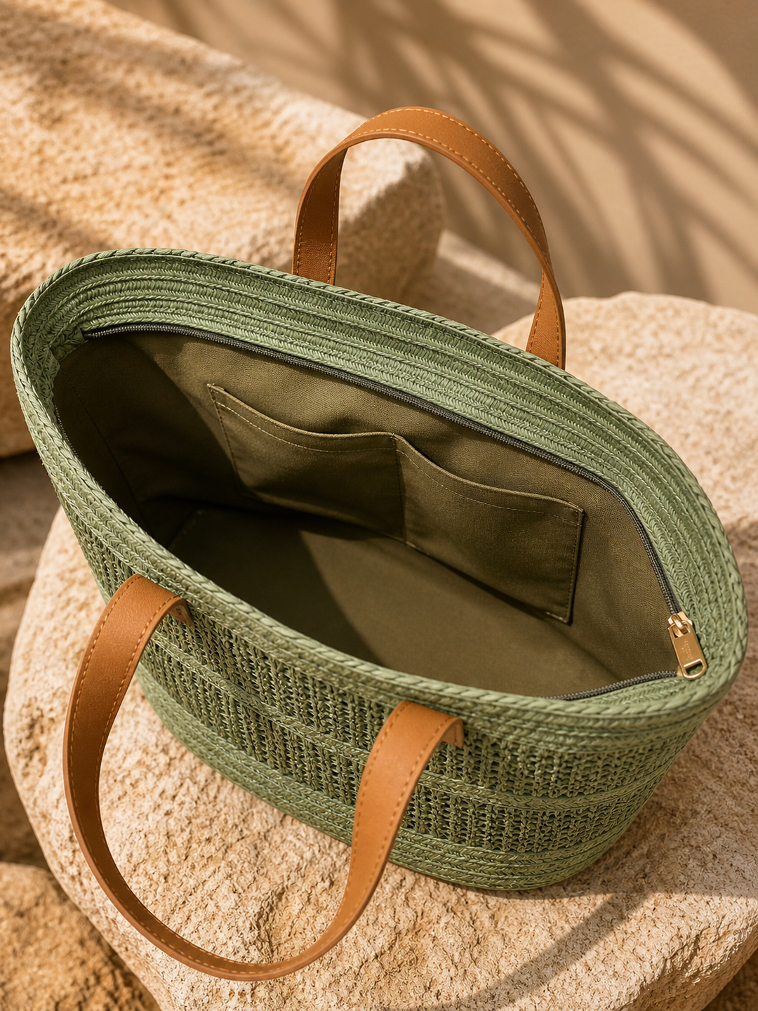 Talulah Straw Bag Khaki