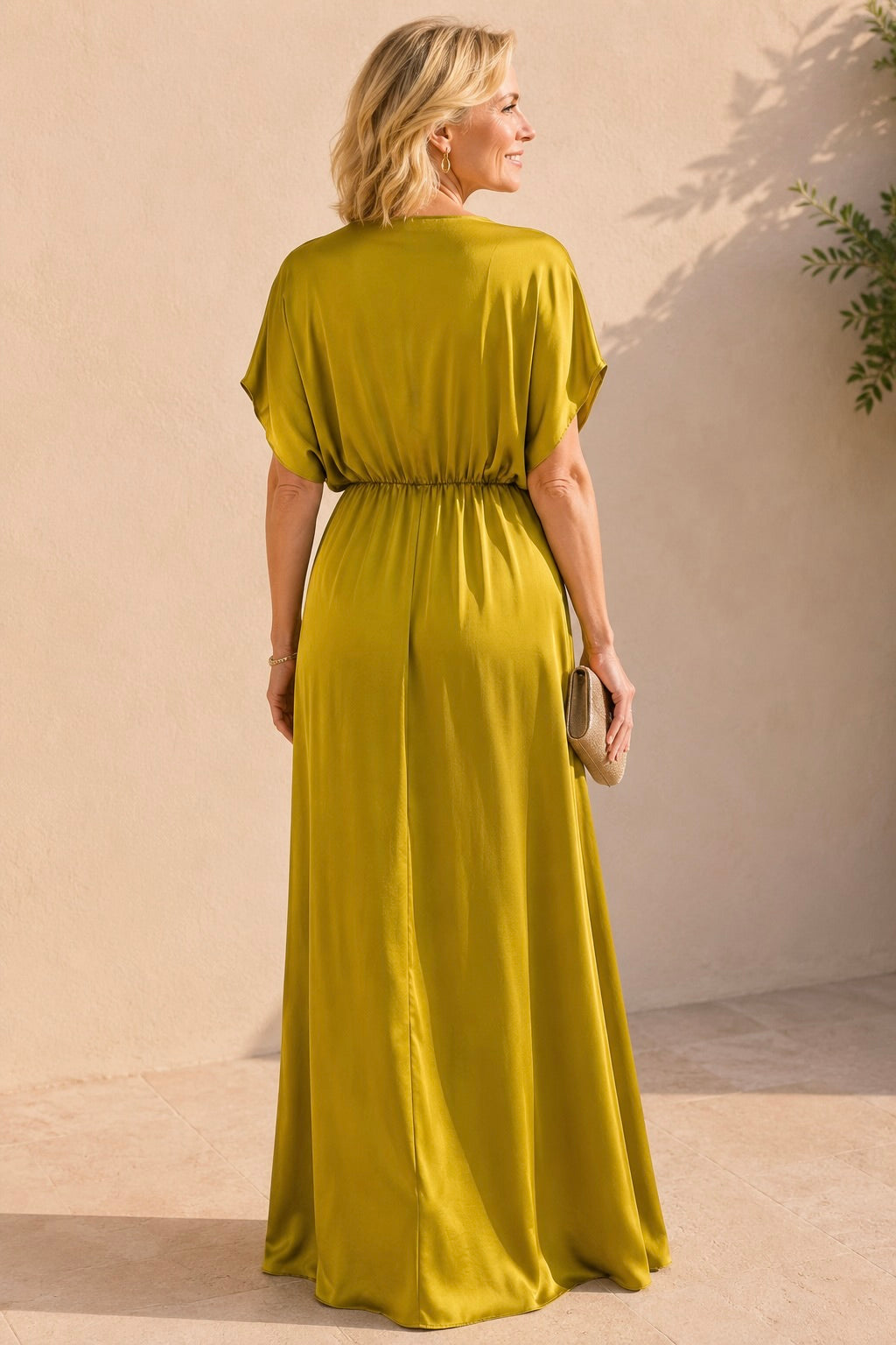 Alessia Silky Dress Ochre