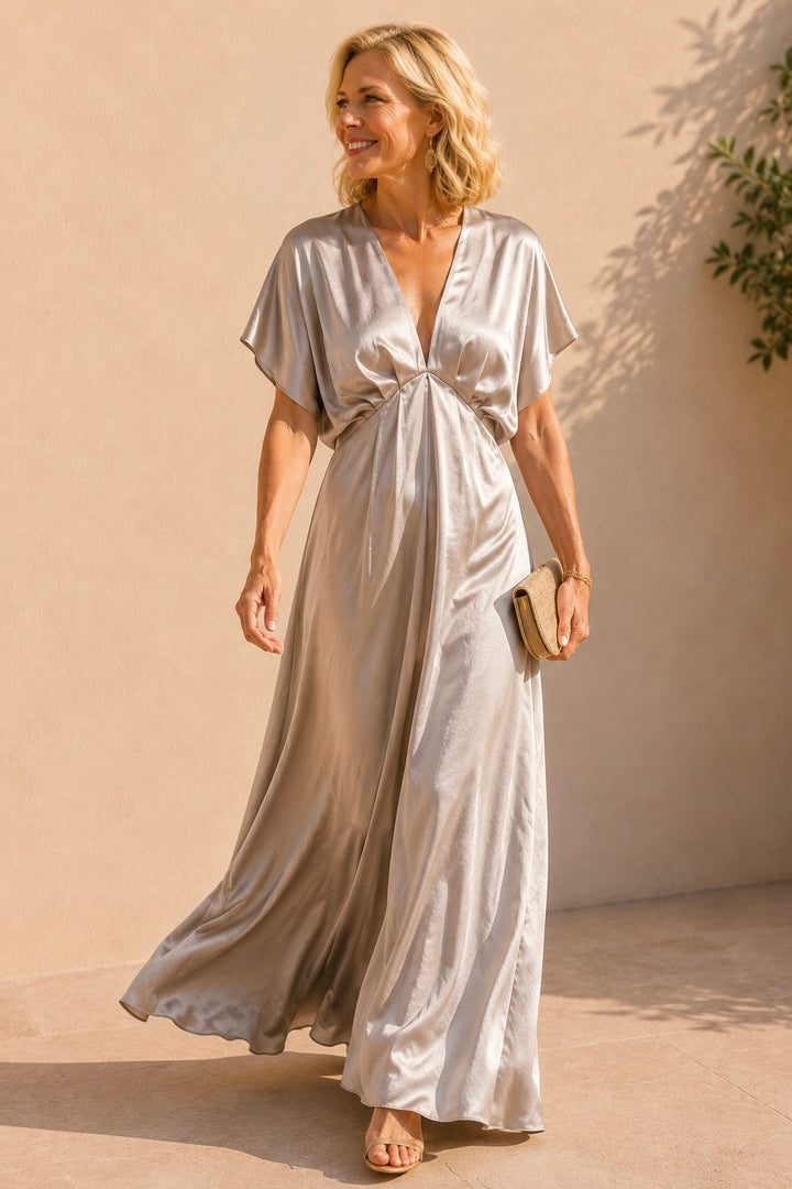 Alessia Silky Dress Champagne