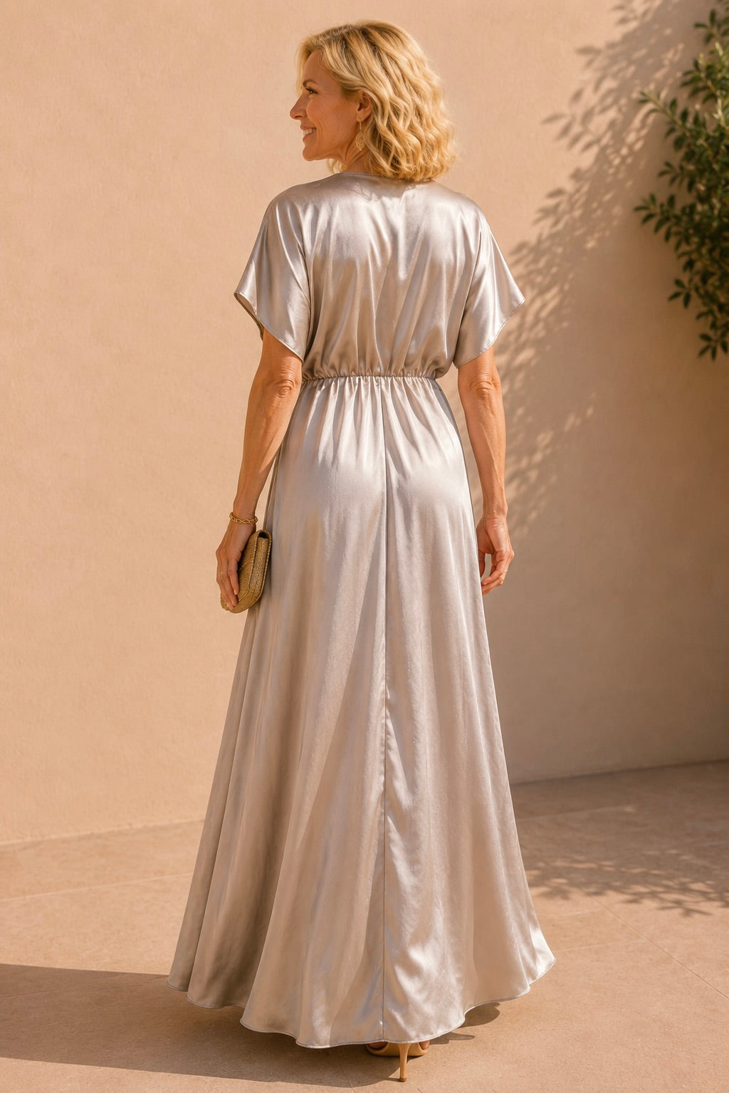 Alessia Silky Dress Champagne