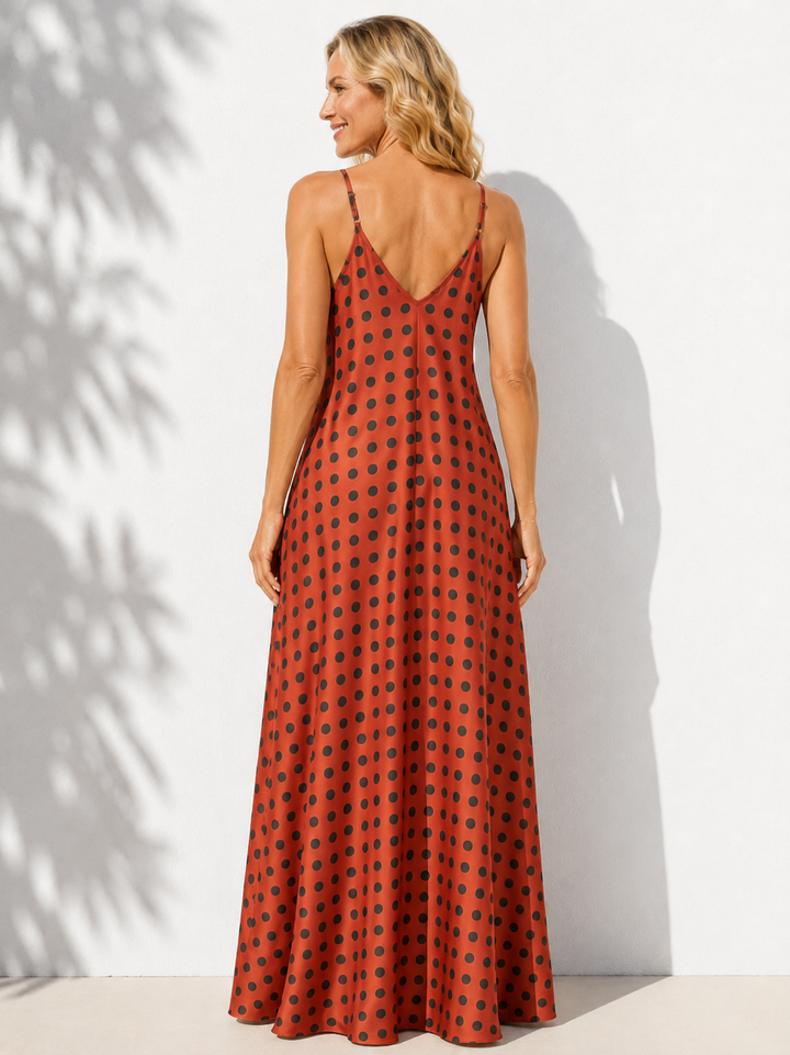 Florentine Polka Dot Dress Copper