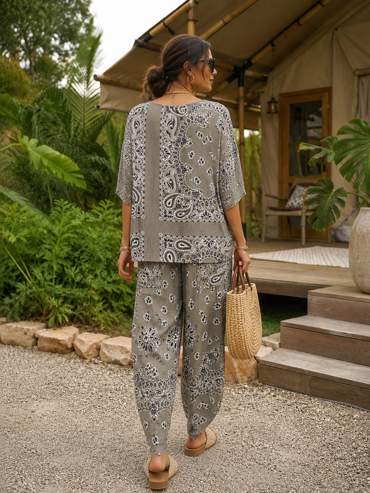 Amelia Bandana Print Co-Ord Mocha