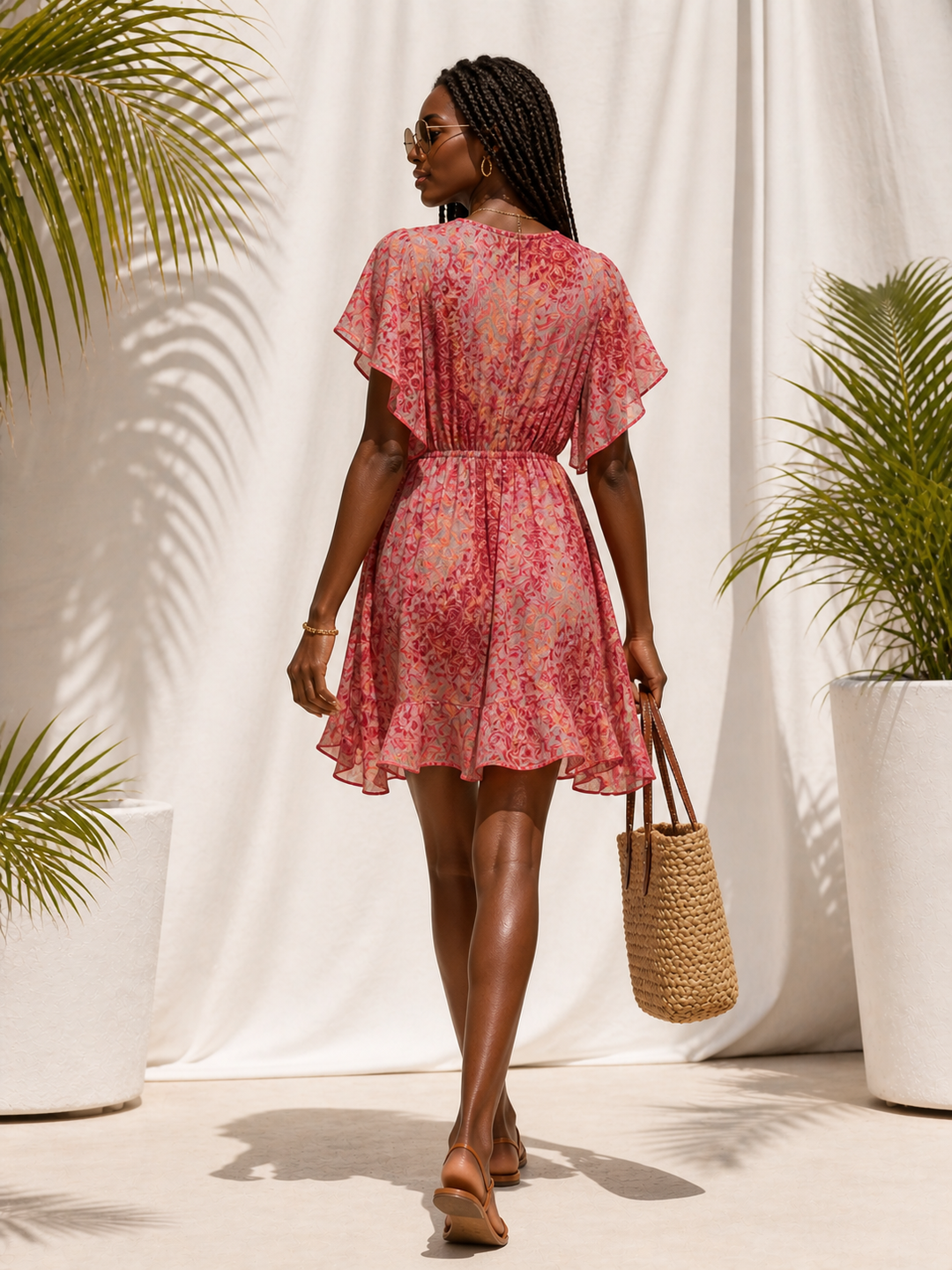 Anaya Boho Mini Dress Red – Goose Island