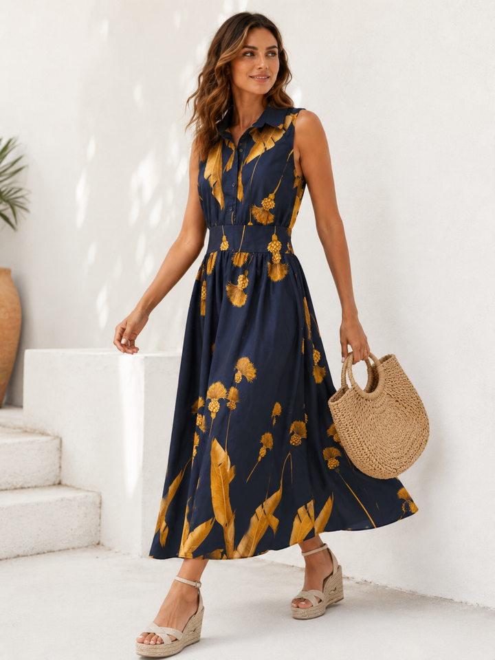 Alani Tropical Dress Navy