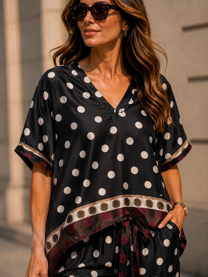 Harriet Polka Dot Top Black