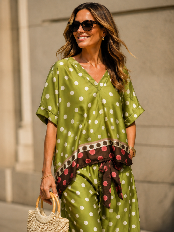 Harriet Polka Dot Top Lime