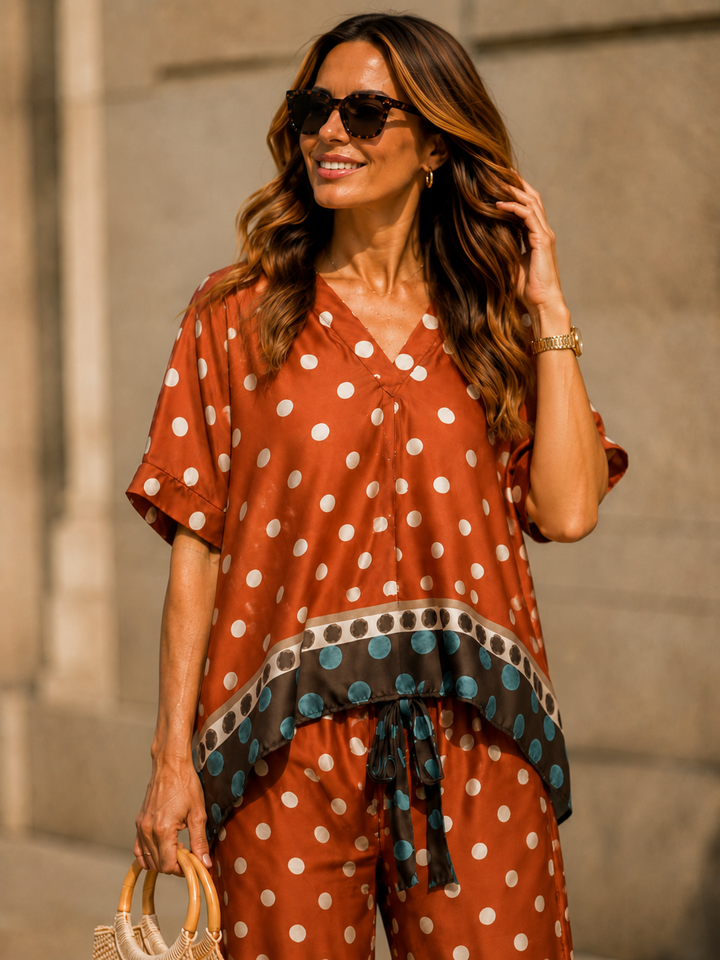 Harriet Polka Dot Top Copper