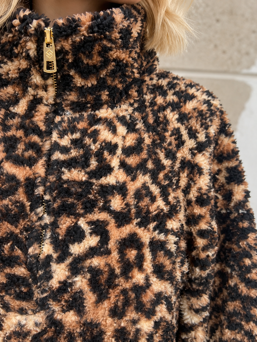 Lia Leopard Zip Fleece