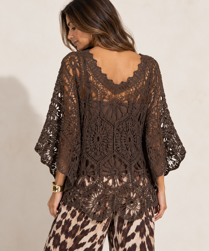 Zephyra Crochet Top Chocolate